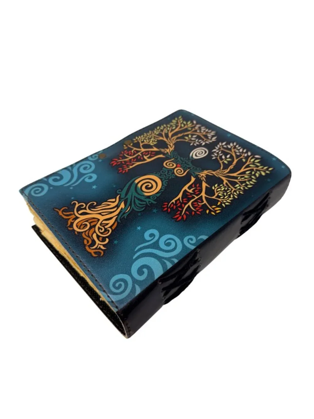 Tree of Life Goddess Leather Journal Lock Clasp Handmade Deckle‎ Paper